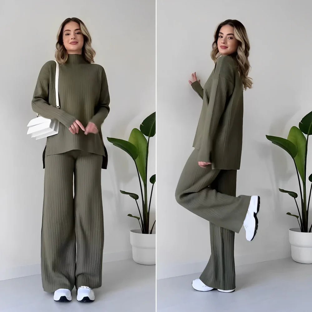 DAISY | 2 - DELT SETT MED ELEGANT HØYHALSET TOPP - Nordic Boutique &amp; Co.