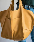 MILLICENT | OVERDIMENSJONERT LÆR TOTE BAG - Nordic Boutique & Co.