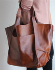 MILLICENT | OVERDIMENSJONERT LÆR TOTE BAG - Nordic Boutique & Co.